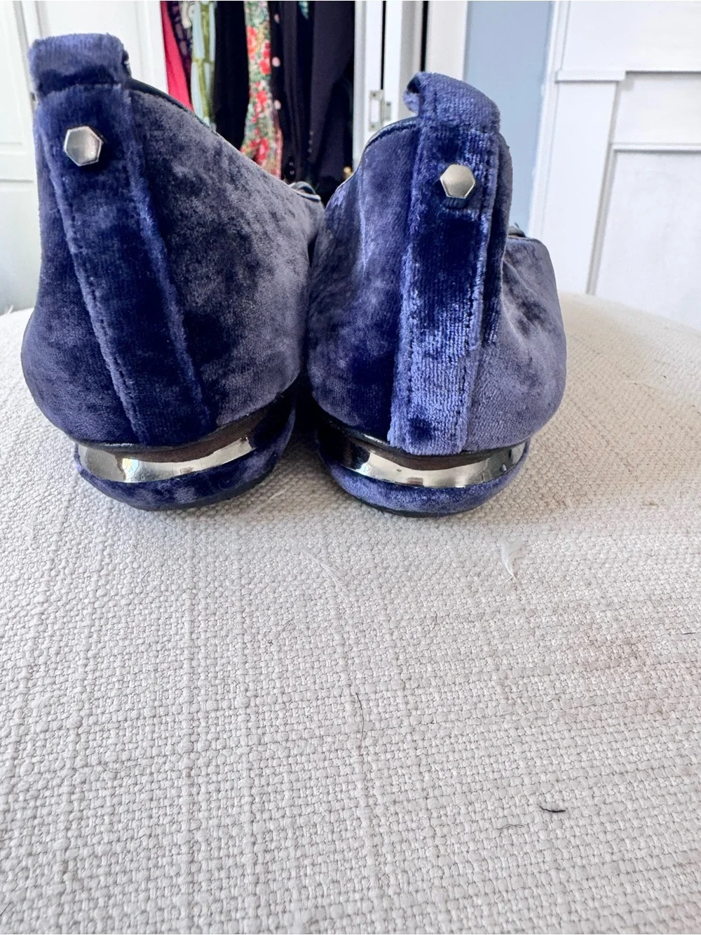 Nicholas Kirkwood Beya loafers in purple blue velvet. Size 38.5 EUC $595 retail